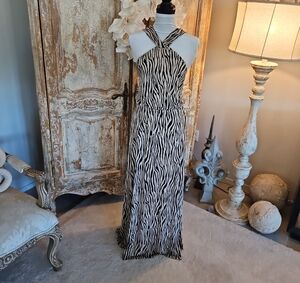 INC International Concepts Black and White Zebra Maxi Dress